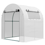 Polytunnel Greenhouse W/ Mesh Windows 1.8x1.8x2m | White