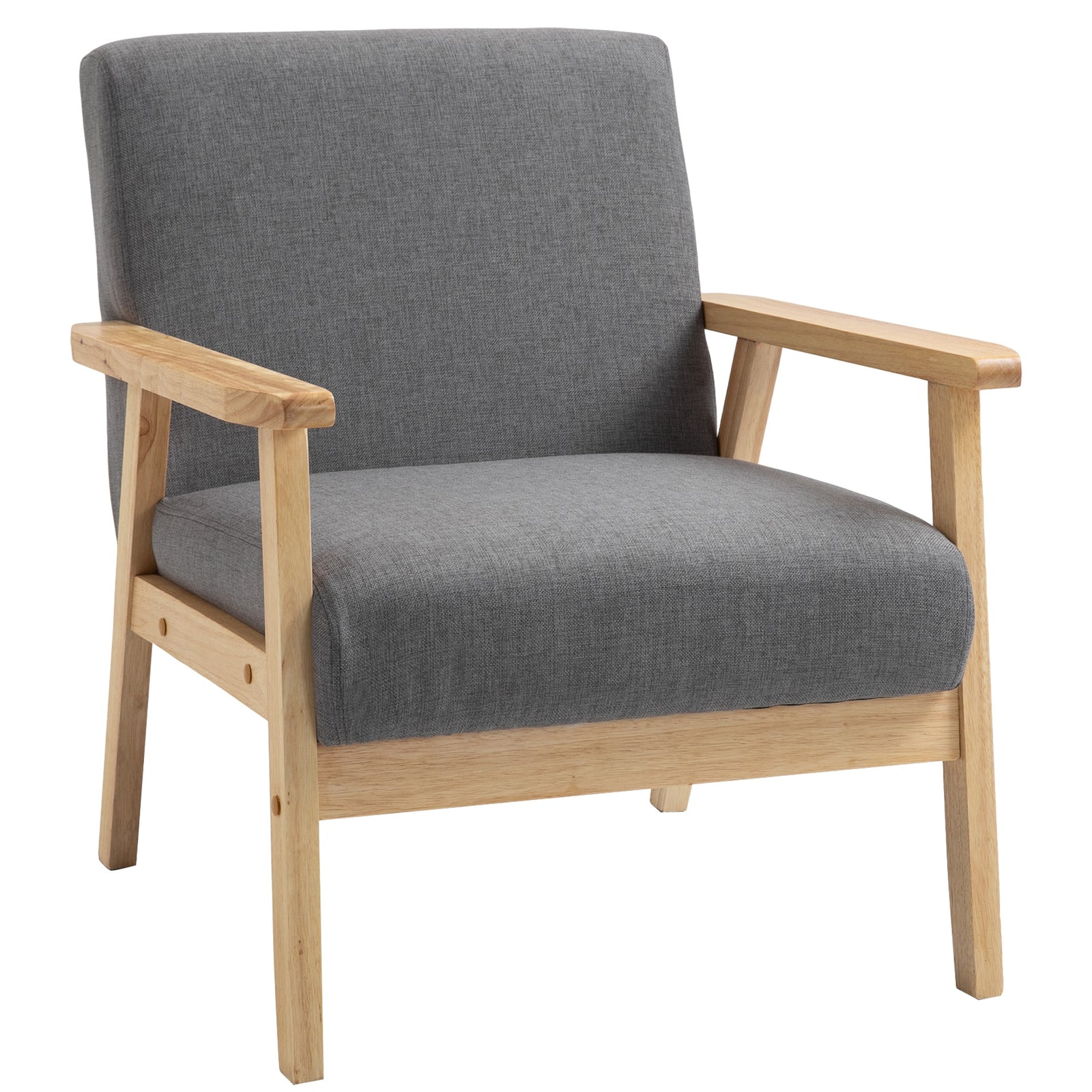 Minimalistic Accent Chair, Linen Cushions