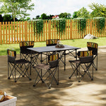 7 Pieces Folding Camping Table And Chairs Set Portable With Carrying Bag