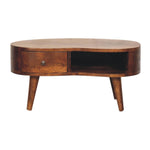 Solid Wood Mini Chesnut Wave Coffee Table