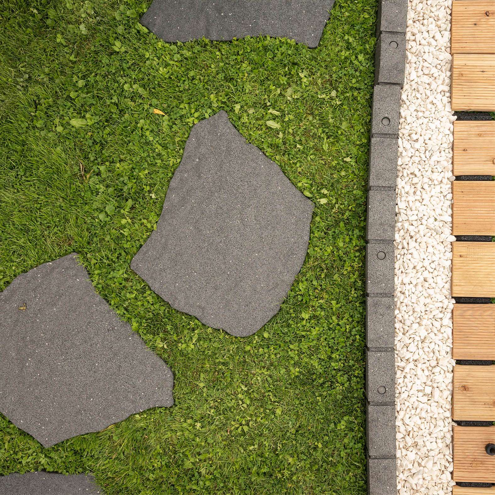 Rubber Garden Stepping Stones - Natural Stone | Set-of-2 | Grey