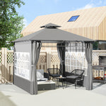 3 X 3 M Garden Gazebo, Outdoor Canopy Shelter | Light Grey