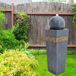 Modern Style Trapezoidal Water Polo Fountain With Warm Light Outdoor