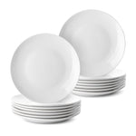 Dinner Set 12 Pc Coupe White Porcelain Dinnerware Plate Bowl
