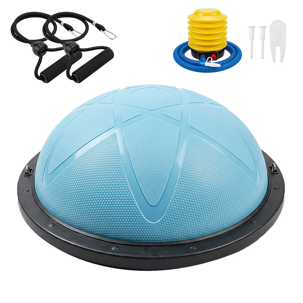 Balance Trainer Ball Resistance Bands Pump Anti Burst Fitness Home | Blue