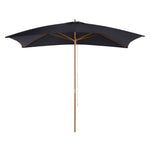 Wooden Garden Parasol Sun Shade Outdoor Umbrella Canopy | Black