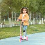 Scooter For Kids, Folding Light Up Kick Scooter With Adjustable Handle | Pink