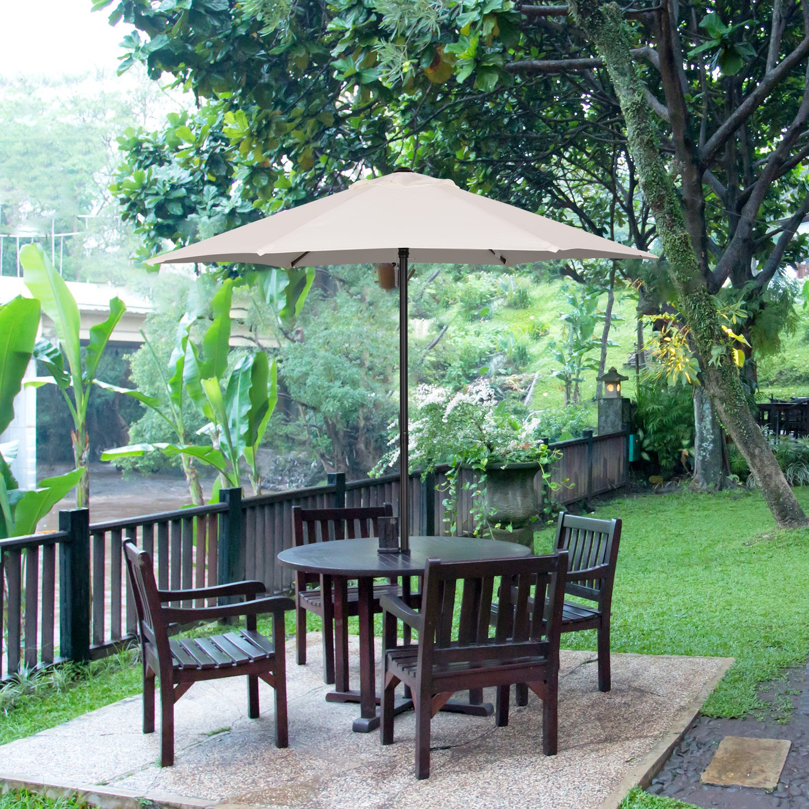 2m Parasol Patio Umbrella With 6 Ribs | Cream