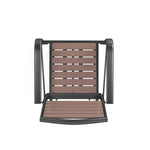 Set Of 4 Garden Dining Armchairs Brown