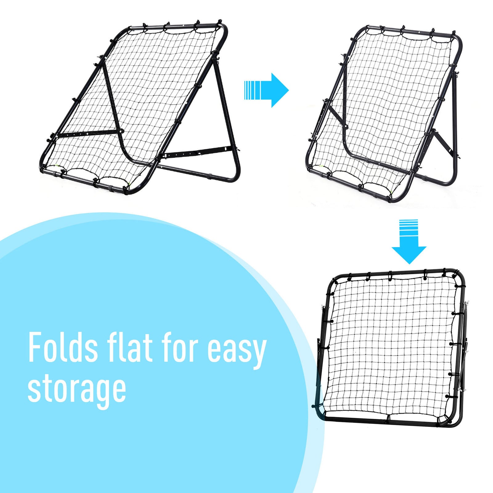 Rebounder Net Practise Football Kickback Target Goal | Black