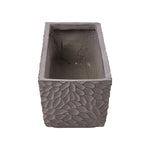 Patterned Cement Flower Pot With Drainage Modern Textured Concrete Planter | Large | Charcoal Grey