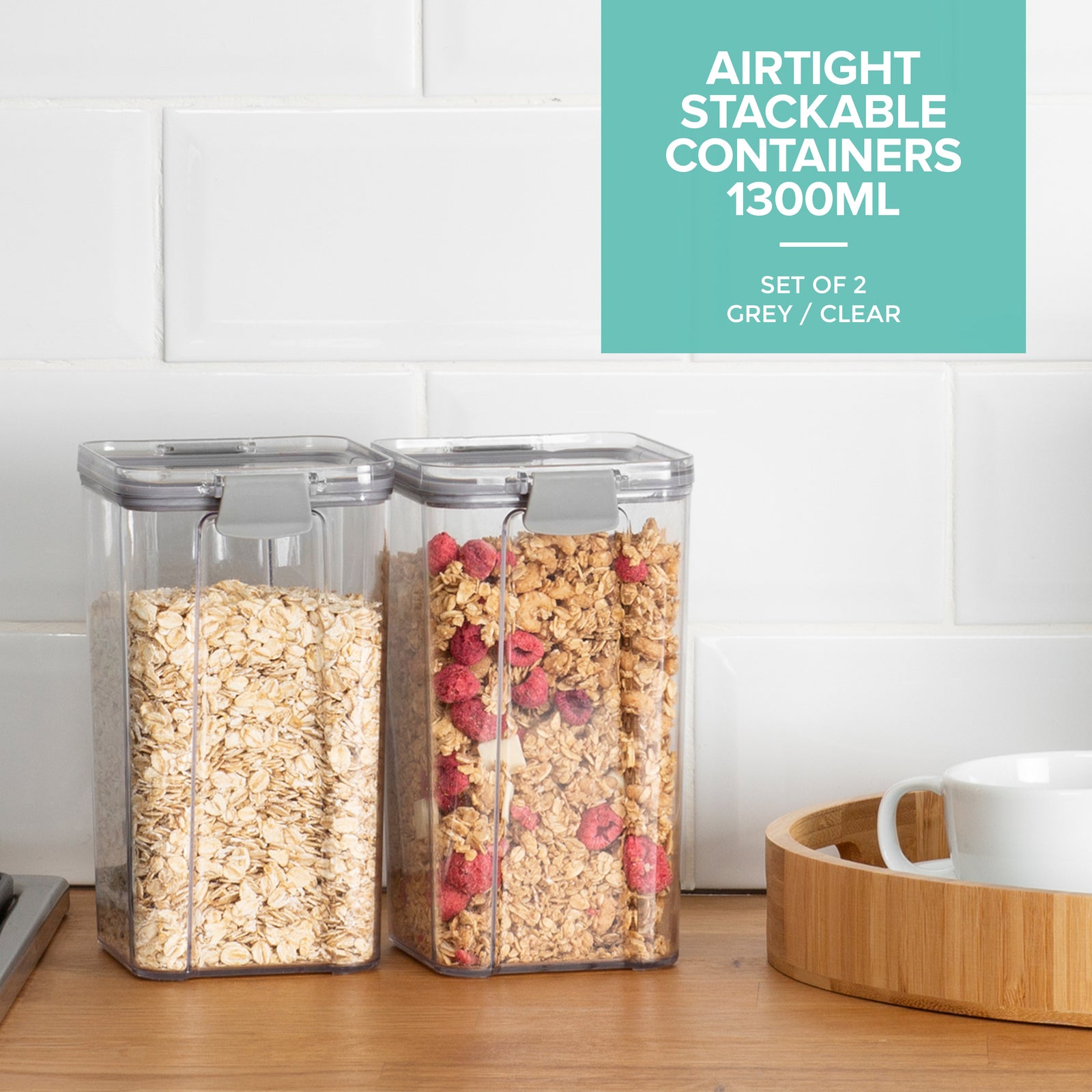 Airtight Pantry Tall Containers - Set Of 2