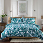 Woodland Bird Printed Design Brushed Cotton Duvet Set | Super King | Green