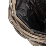 Tapered Rattan Round Planter With Plastic Lining | Small | Brown