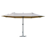 4.6m Double-sided Sun Umbrella W/ Base | Khaki