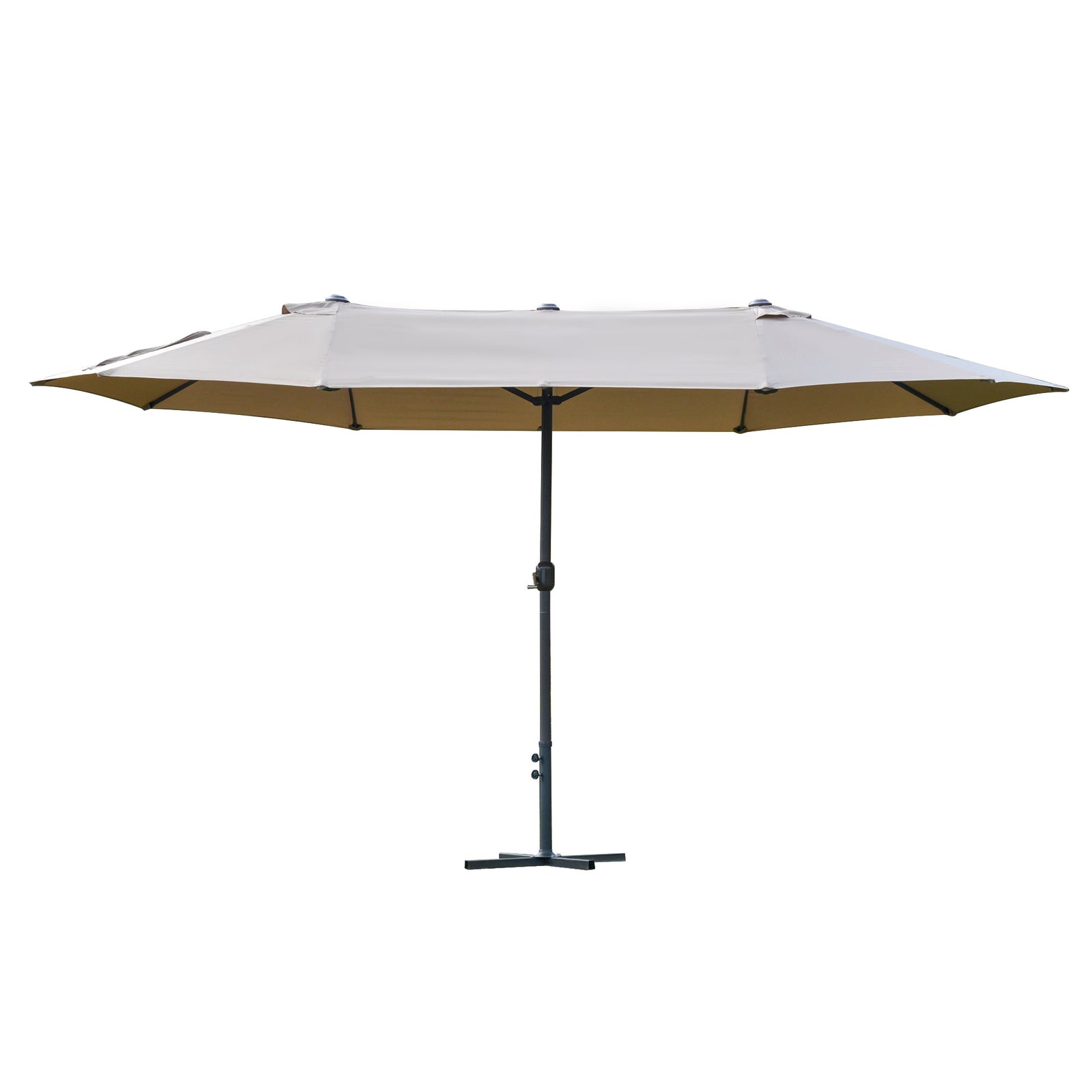 4.6m Double-sided Sun Umbrella W/ Base | Khaki
