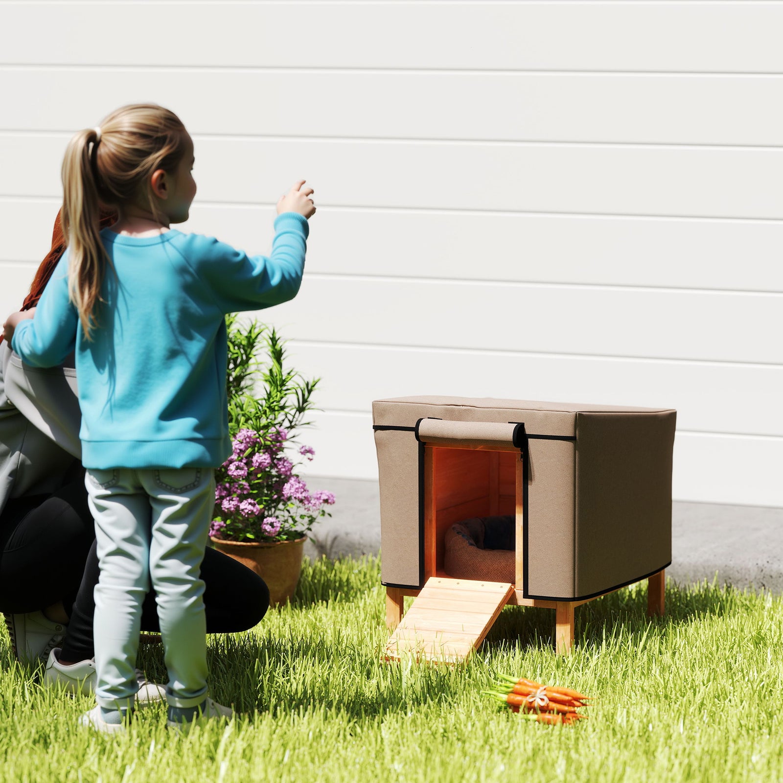 Rabbit Hutch Cover Fit The X-d2-0047 Guinea Pig Hutch, 43 X 52 X 37 Cm, Brown