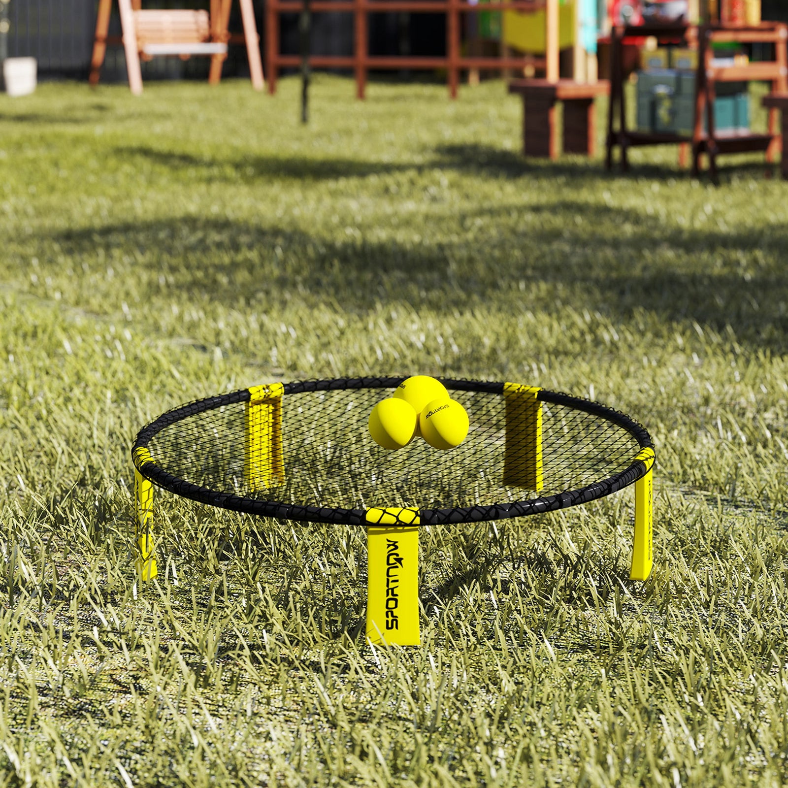 SPORTNOW Spike Game Set, Mini Beach Games Set With Net, 3 Balls And Pump