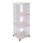 3-tier Plastic Square Bookshelf With Wheels