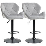 Set Of 2 Luxurious Velvet-touch Bar Stools