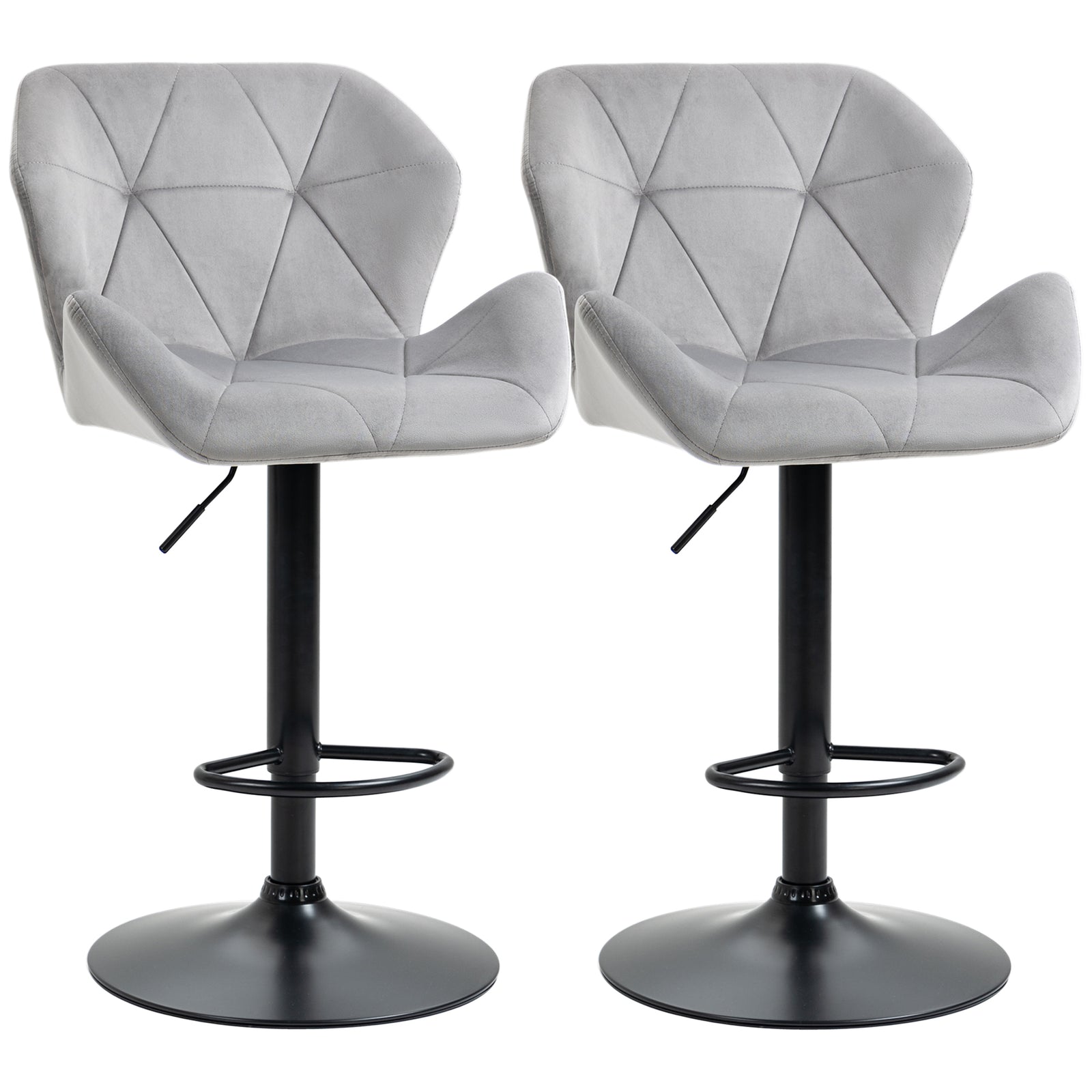 Set Of 2 Luxurious Velvet-touch Bar Stools