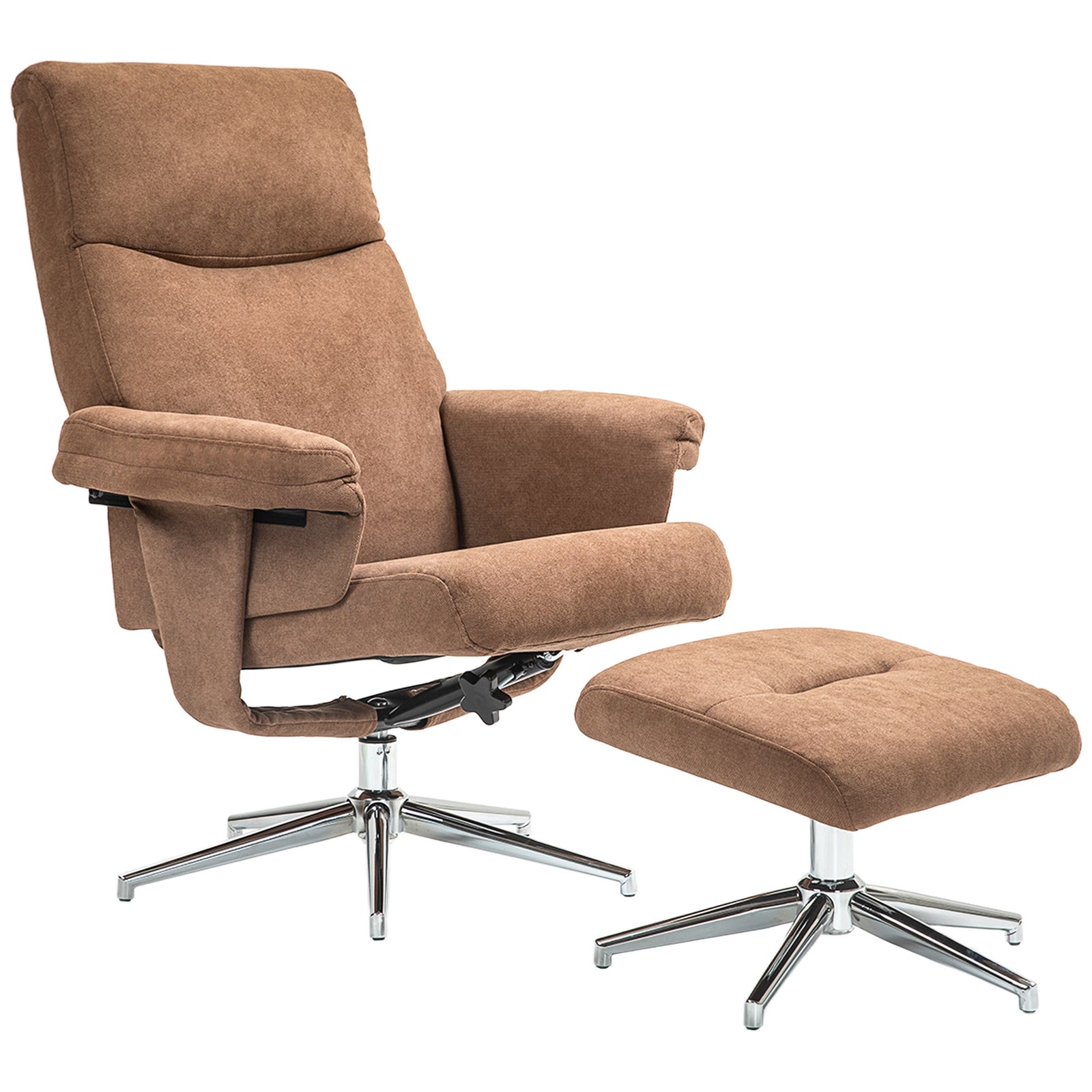 Recliner Chair With Footstool With Adjustable | Brown