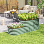 2-tier Raised Garden Bed, Galvanised Planter Box | Dark Green