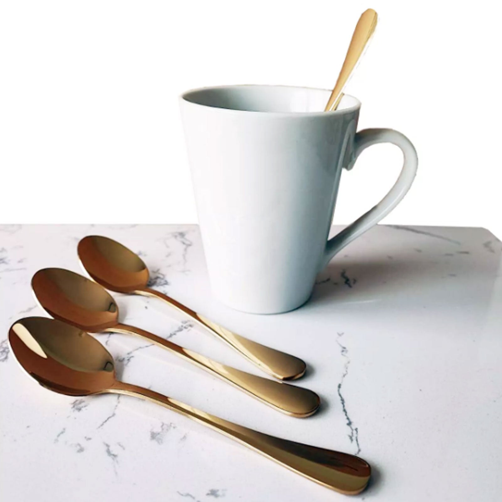 Tea Spoons Gold Cutlery Stainless Steel 4 Piece Set