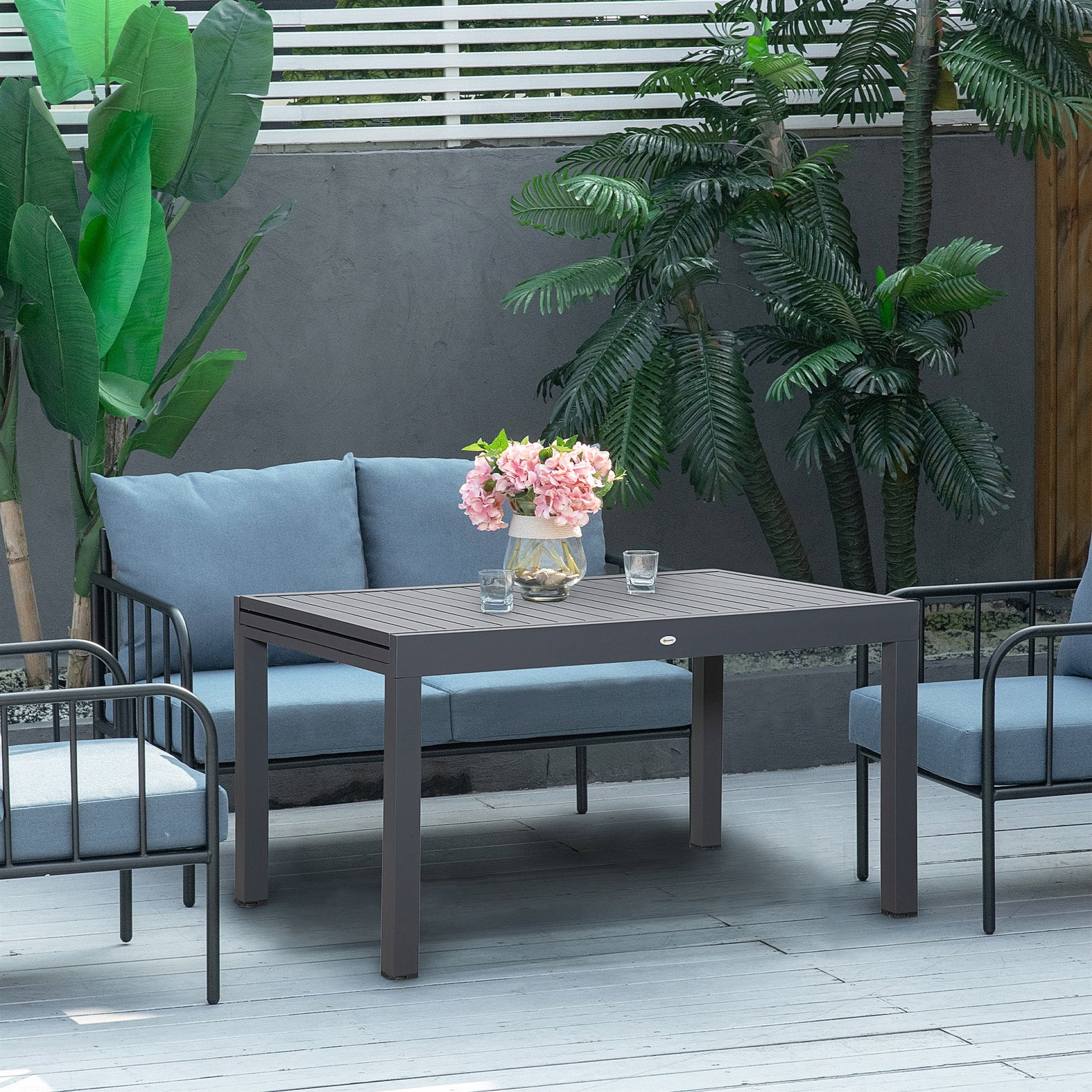 Extendable Garden Table 10 Seater W/ Aluminum Frame