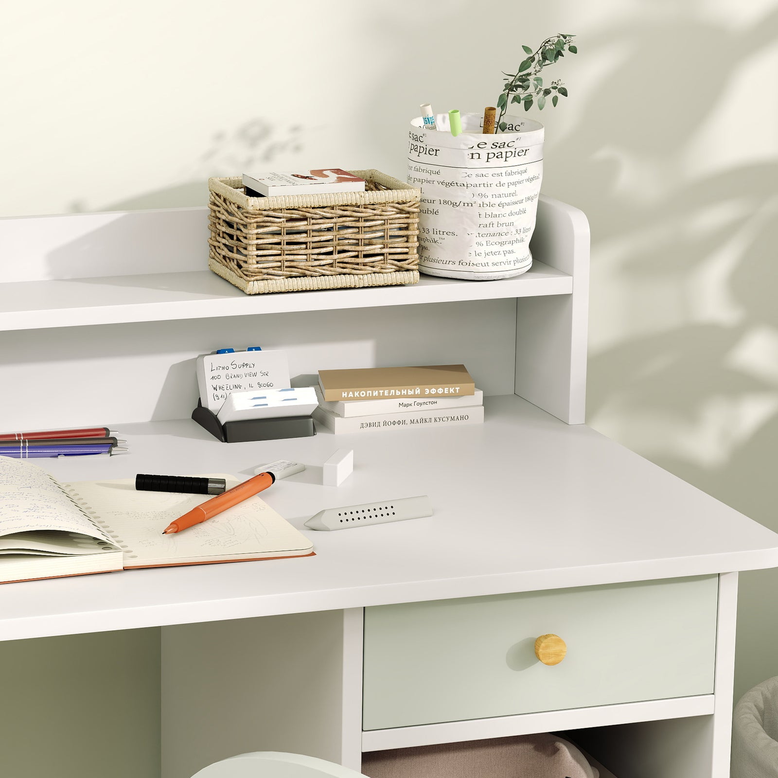 Kids Desk And Chair Set For Studying, Reading, Drawing | Green