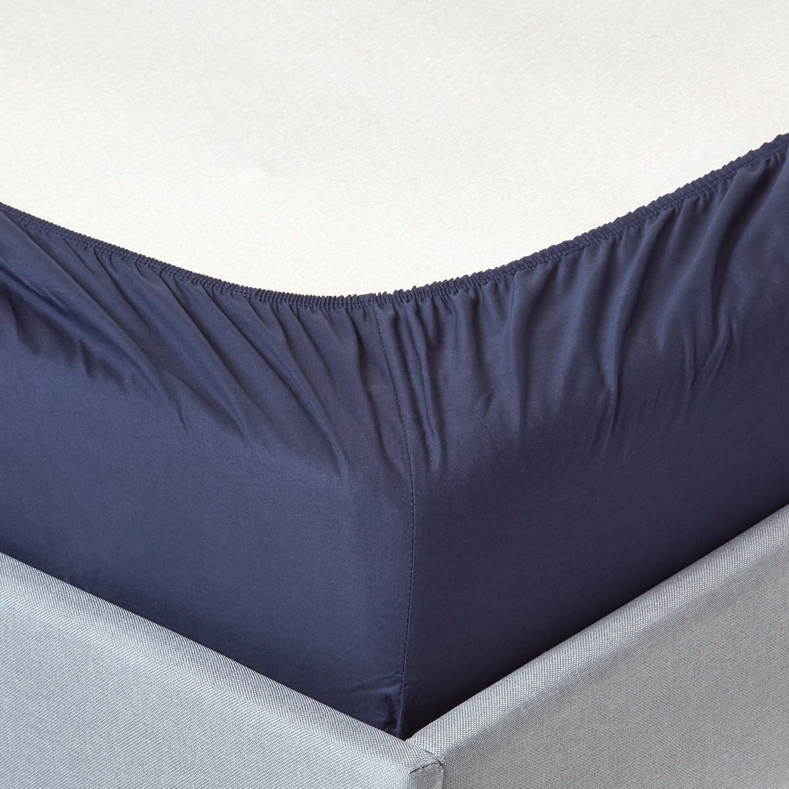 Cotton Fitted Cot Sheets 200 Tc, 70 X 140 Cm, 2 Pack | Cot Bed | Navy Blue