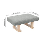 Linen Upholstered Footstool With Wooden Legs | Grey