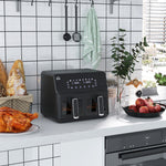 8l Double Basket Air Fryer With 8 Presets Digital Display | One Size | Silver