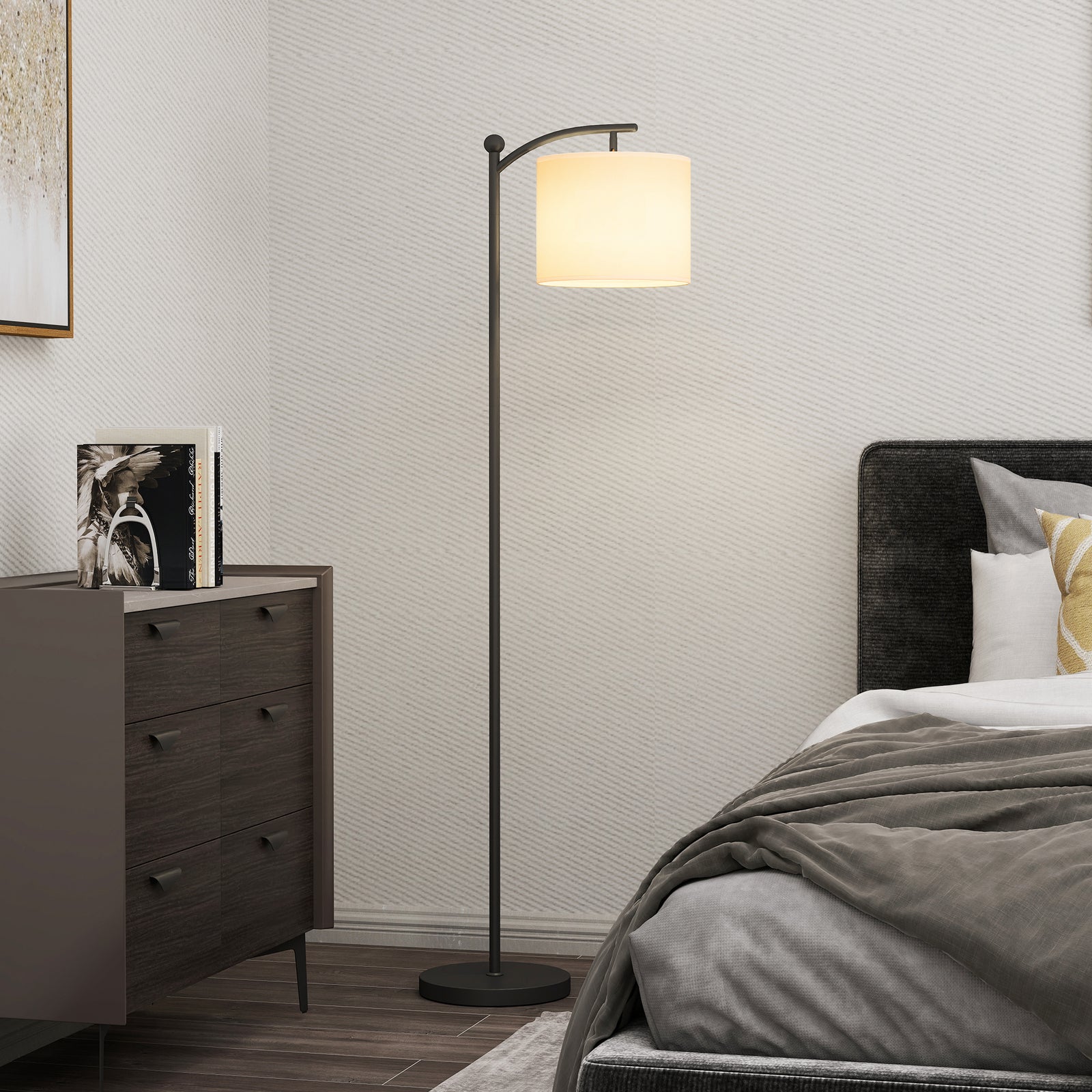 Led Floor Lamp With Dimmable Colours Temperature & Brightness | Black