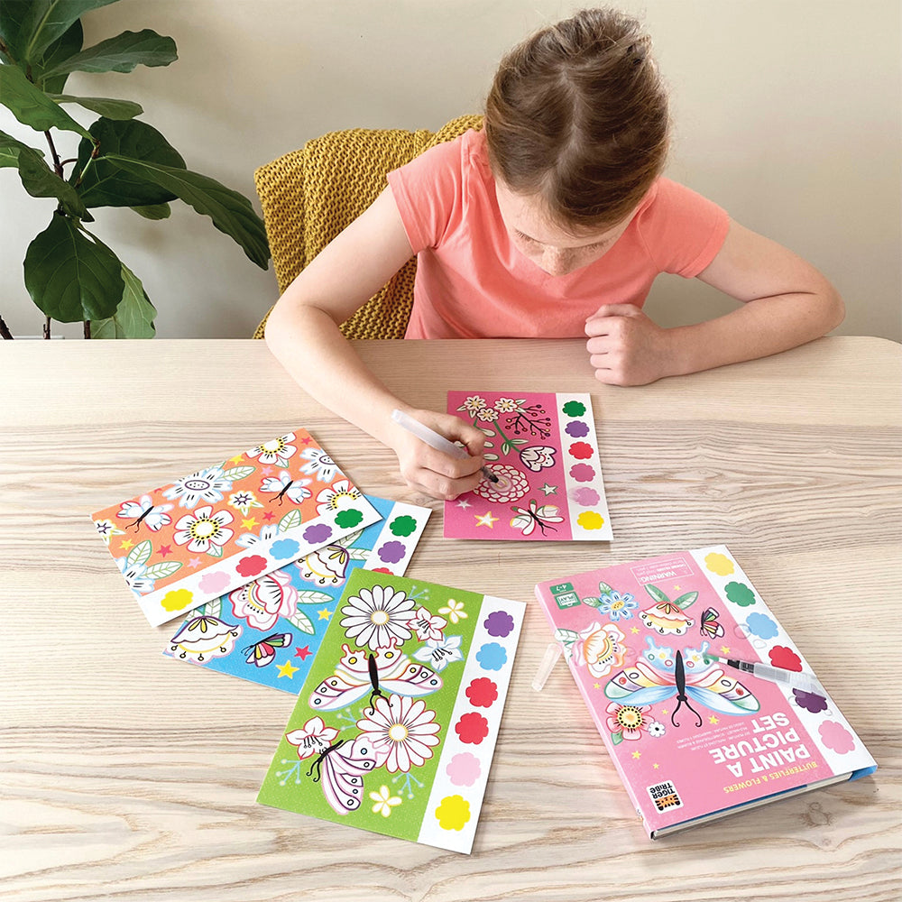 Paint-a-picture Set (Butterflies & Flowers) - 16-page Nature Painting Book