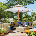 2.7m Double Tier Patio Umbrella Sunshade Parasol | White