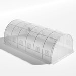 White Outdoor Walk-in Tunnel Greenhouse With Steel Frame | Large | White