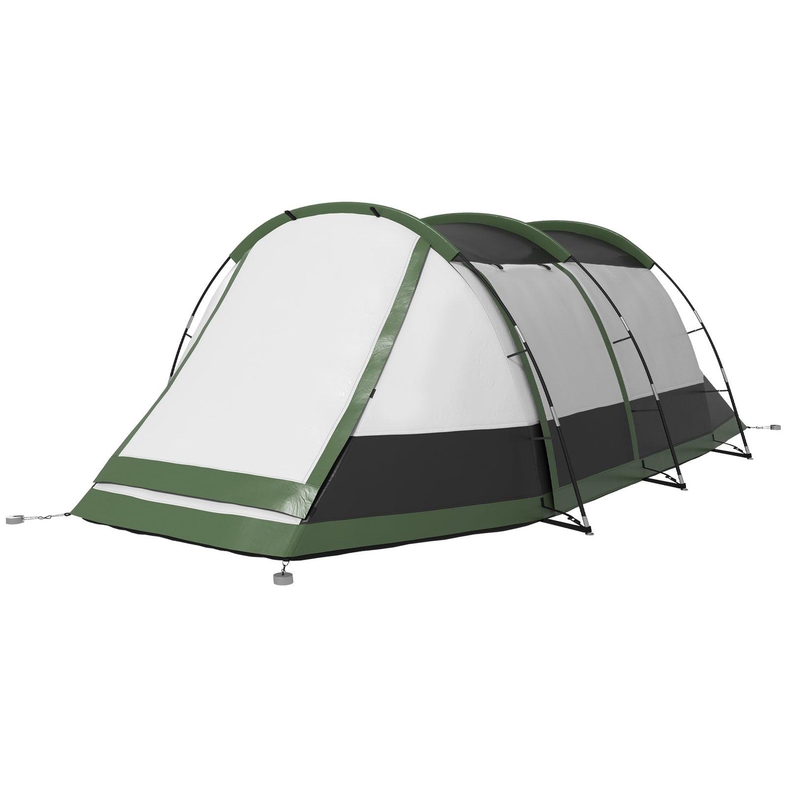 Tunnel Tent With Bedroom, Living Room And Porch For 3-4 Man | Green