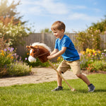 Stick Horse With Wood Wheels, Pony Neighing And Galloping Sounds | Brown