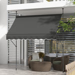 Free Standing Retractable Awning, Dark Grey | Large | Dark Gray