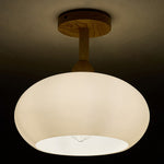 38cm Modern Ceramic And Wood Ceiling Light, Semi Flush Mount Fixture, Minimalist Nordic Style Lamp