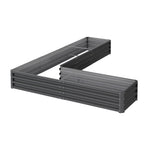 L-shaped Galvanized Steel Raised Garden Bed | One Size | Grey