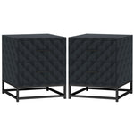 Bedside Table Set Of 2, Nightstand With 2 Drawers Steel Legs | One Size | Black