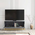 Ripple Tv Unit 100cm - Fluted Design | Dark Grey