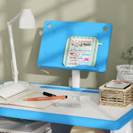 Kids Desk And Chair Set W/ Drawer, Book Stand, Pen Slot | Blue