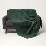 Diamond Quilted Velvet Bed Throw | 150cm x 200cm | Green