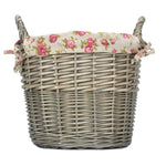 Craft Basket With Garden Rose Lining | One Size | Gray