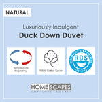 Luxury White Duck Down 4.5 Tog Summer Duvet | Double | White