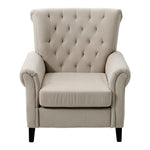 Tufted Upholstered Wingback Armchair– Elegant Accent Chair | Beige