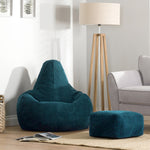 Dalton Cord Bean Bag Chair & Pouffe | Teal